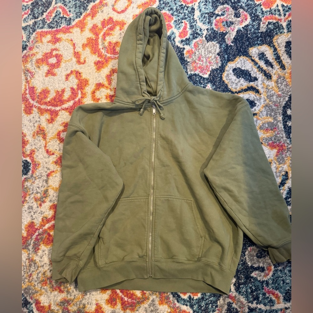 Brandy Melville zipper hoodie. Sage green. OS